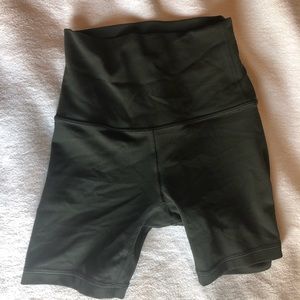 green lululemon biker shorts